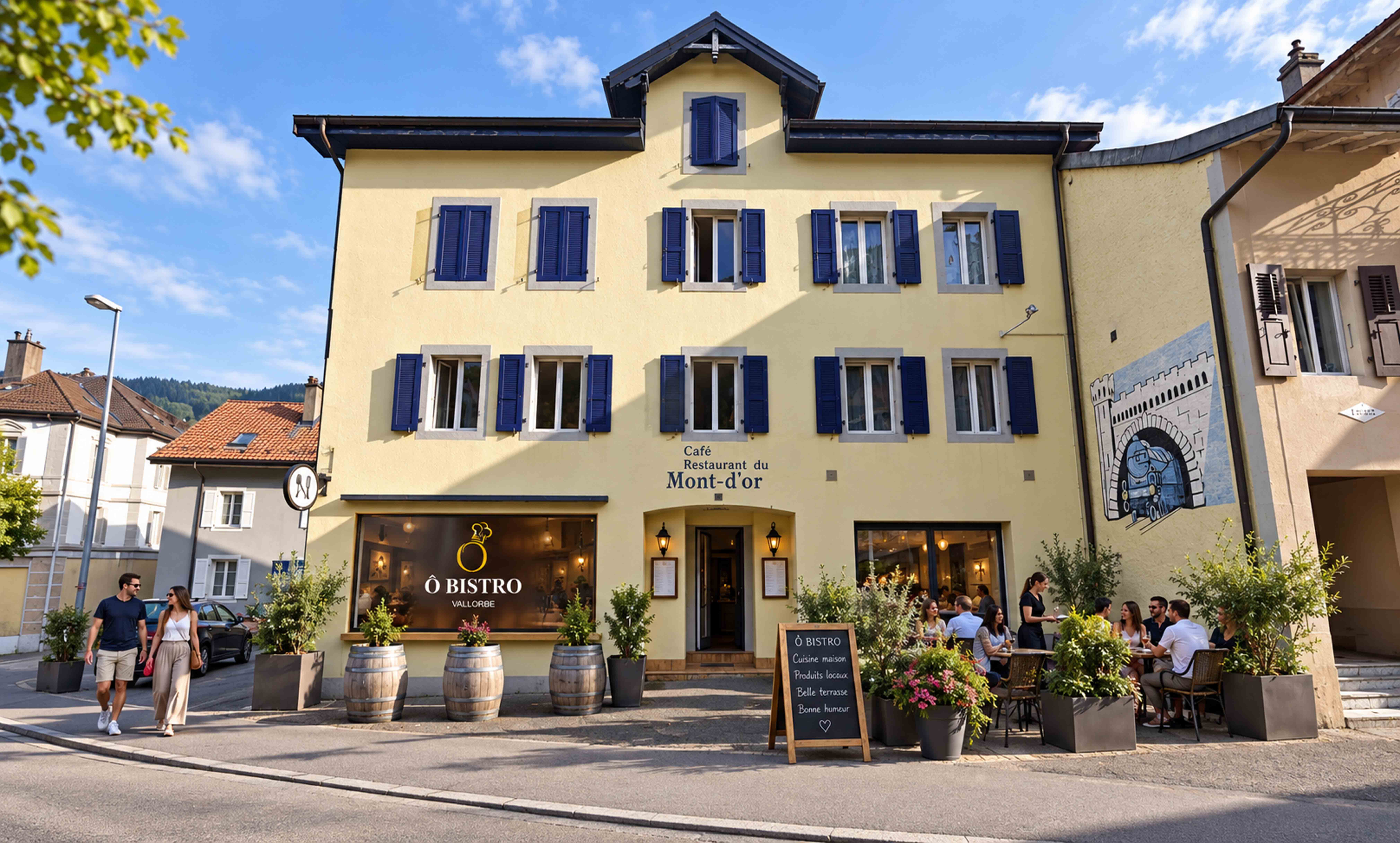 La façade du restaurant Ô BISTRO à Vallorbe